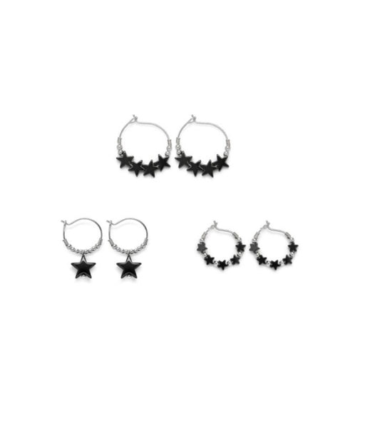 Set 3 orecchìni cuore Ematite