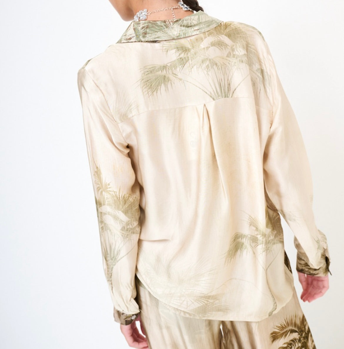 Camicia Palm Print Beige