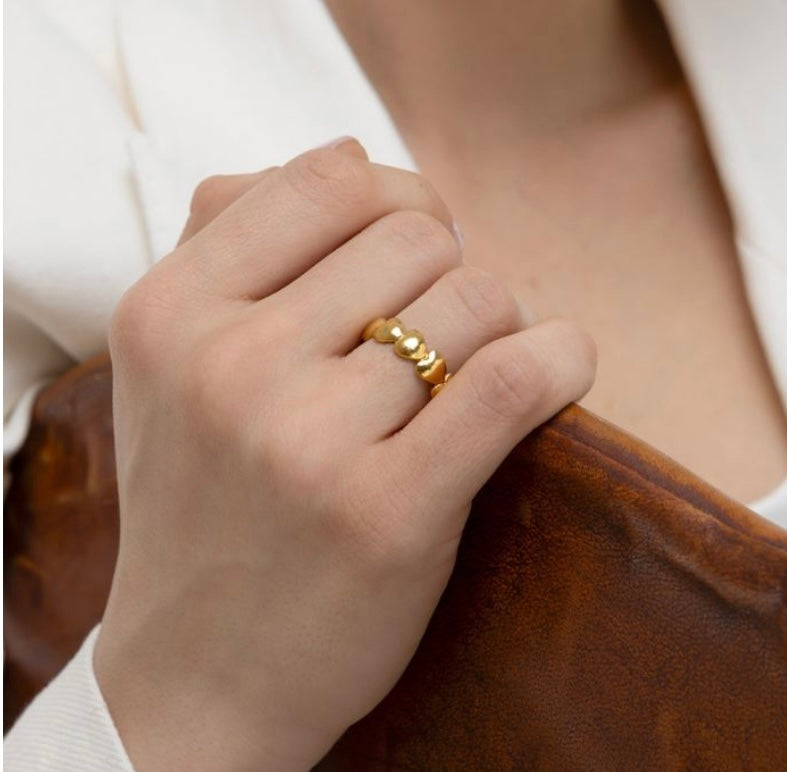 Anello Cuori Bold