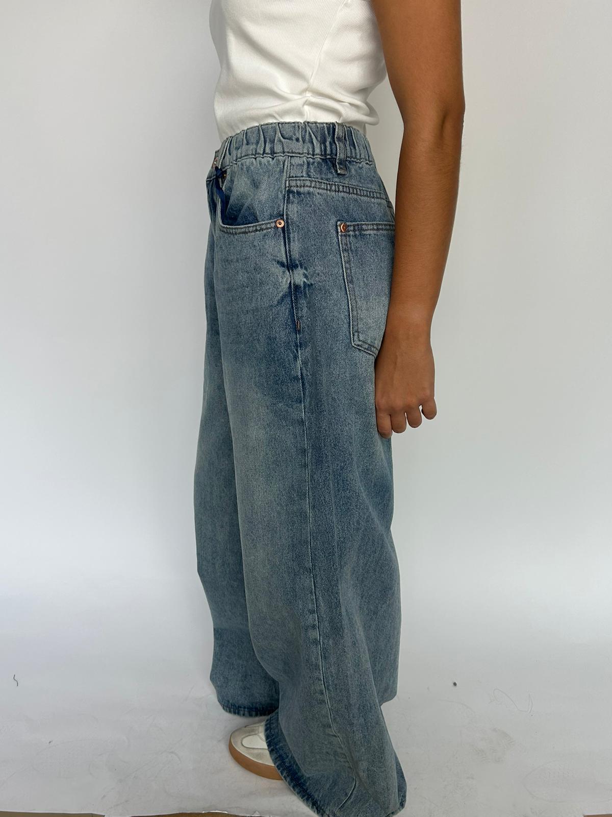 Jeans wide leg elastic