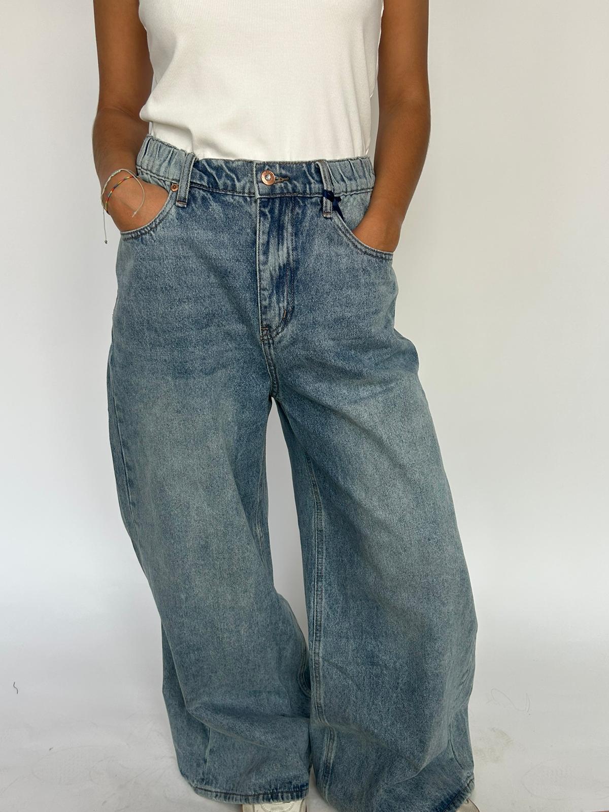 Jeans wide leg elastic