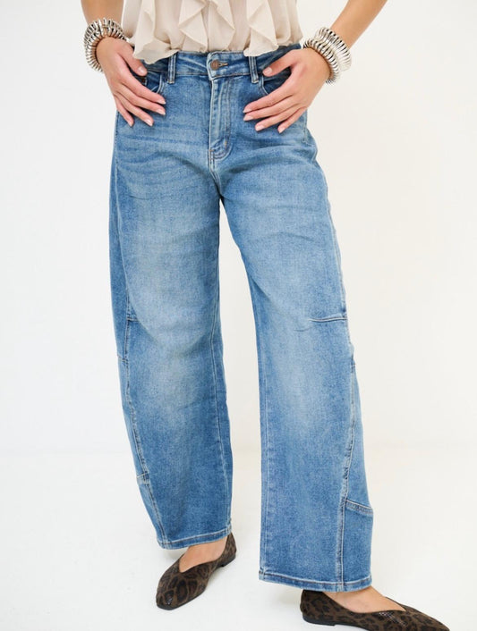 Denim carrot con pinces