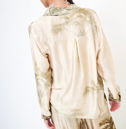 Camicia Palm Print Beige