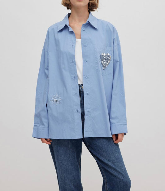 Camicia con dettagli in paillettes