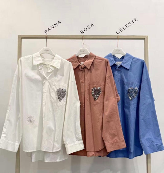 Camicia con dettagli in paillettes