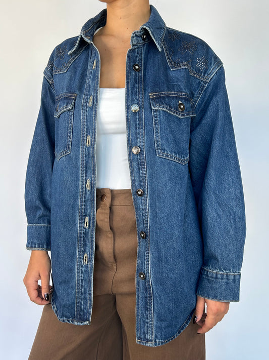 Camicia Jeans Borchiette