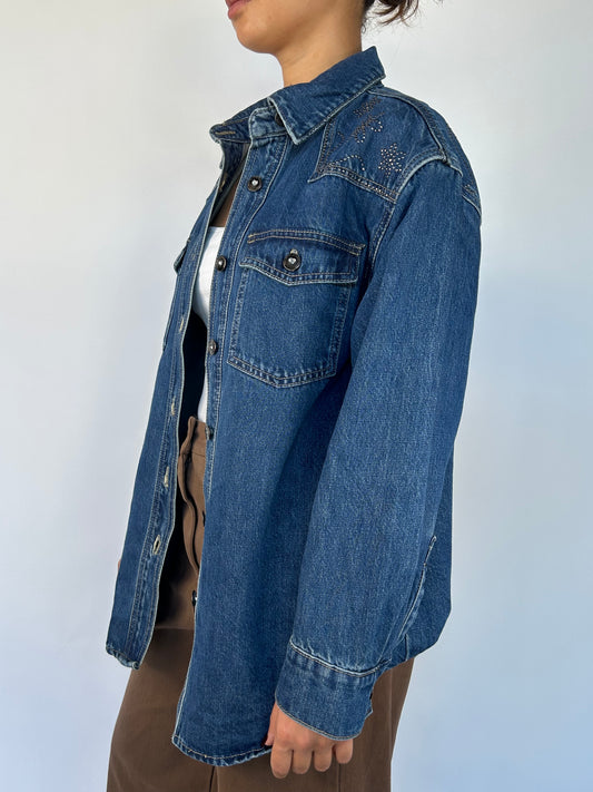 Camicia Jeans Borchiette