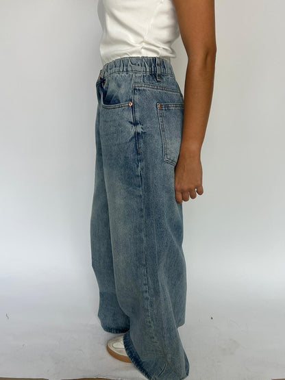 Jeans wide leg elastic