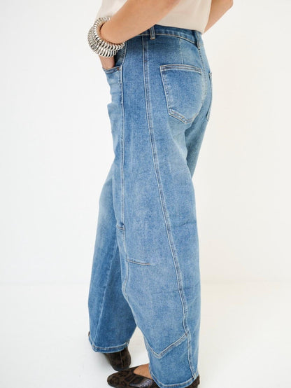 Denim carrot con pinces